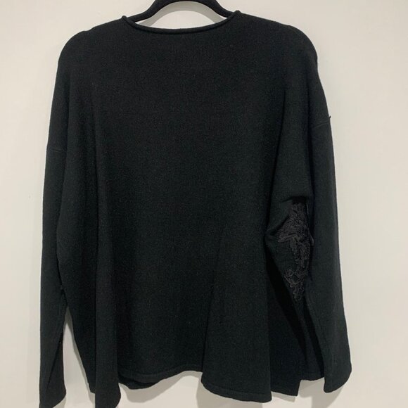 LJVE Women Black Pattern Long Sleeve Sweater Top Size M - Picture 9 of 9
